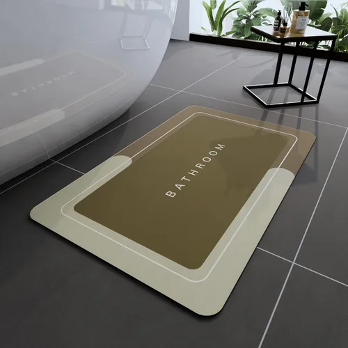 Vista 29 de Tapetes de baño antideslizantes de secado rápido, tapetes de baño de goma súper absorbentes para debajo de la puerta, tapetes de baño para baño, Azul