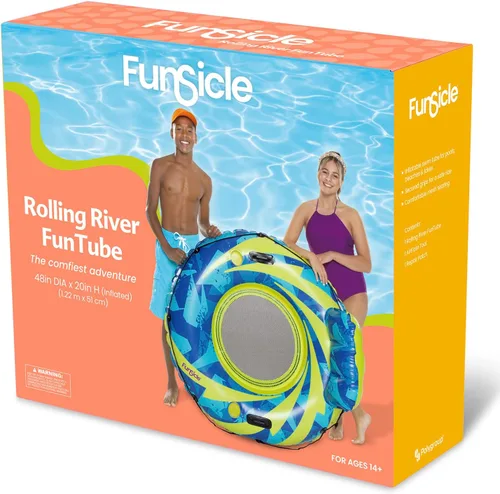 Vista 3 de Funsicle FunTube inflable de 48 x 20 pulgadas con 2 portavasos