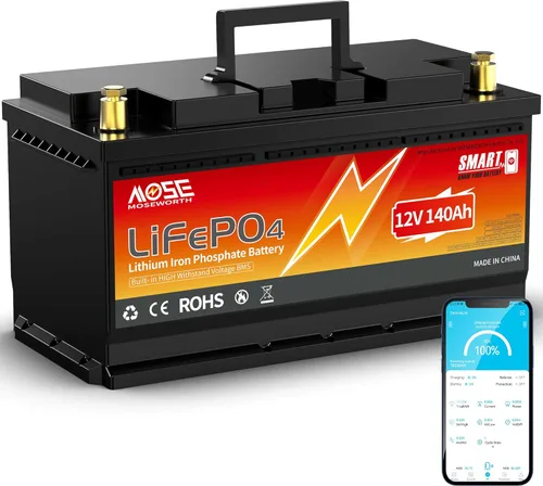 Vista 10 de Batería de litio LiFePO4 de 12 V 100 Ah con Bluetooth, BMS integrado, protección a baja temperatura, más de 5000 ciclos, celdas de batería