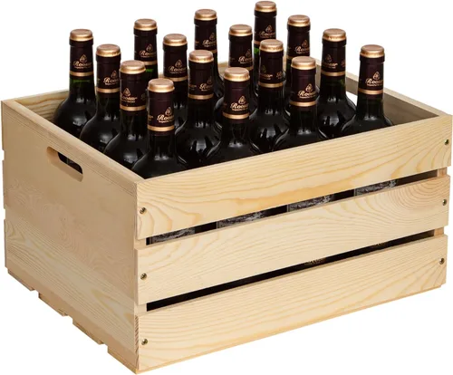 Vista 8 de 1 Pieza Caja Grande de Madera de Pino Para Almacenamiento, Cajas de Madera Natural Sin Terminar, 17" x 13" x 8.9" Las cajas de almacenamiento