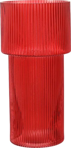 Vista 45 de Jarrones de vidrio acanalado, juego de 2 jarrones estriados para flores, florero de vidrio ámbar para tulipanes, jarrón moderno para sala de estar