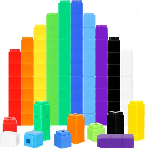Vista 6 de Jenaai 1000 unidades de bloques de matemáticas para niños, estilo clásico