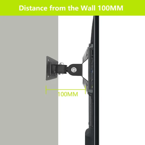 Vista 4 de Soporte de pared para monitor de TV con inclinación y extensión para la mayoría de pantallas LED LCD OLED de 14 a 27 pulgadas, compatible con 75 100