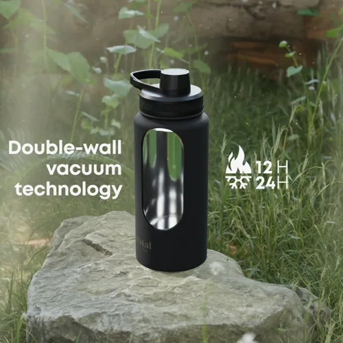 Vista 4 de Smartshake Bohtal Botella de agua aislada de 32.5 fl oz/32 onzas, botella de agua de acero inoxidable duradera, botella de agua a prueba de fugas