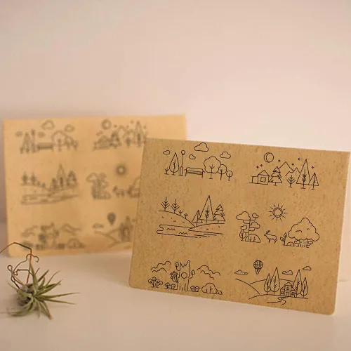 Vista 5 de Dibujo de líneas creativas, bonitos patrones de escena, sellos transparentes para decoración de tarjetas, álbumes de recortes, líneas simples