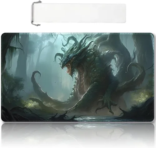 Vista 63 de Tapete de juego MTG cosido de alta calidad con zonas y parte trasera de goma antideslizante, tapete de juego TCG para MTG y otros juegos de cartas