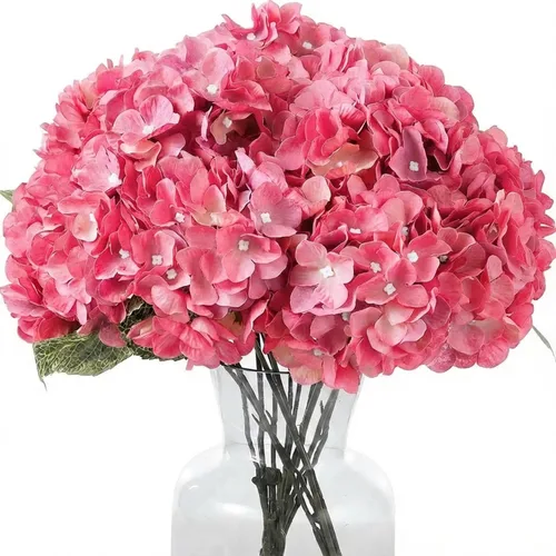 Vista 30 de 2 ramos de flores artificiales de hortensias de seda negra de 20 pulgadas