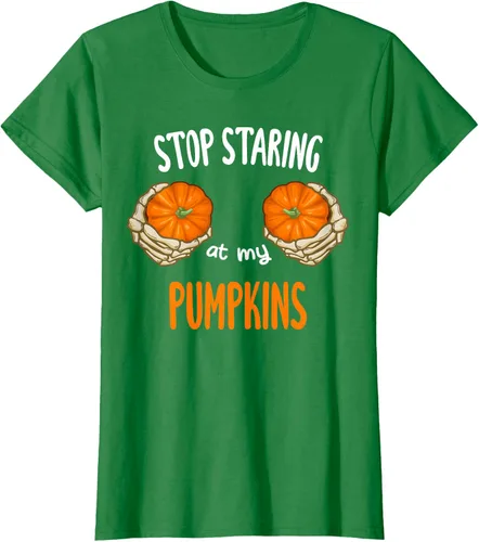 Vista 15 de Stop Staring at My Pumpkins for Hot Witches, camiseta de brasier de Halloween, Negro
