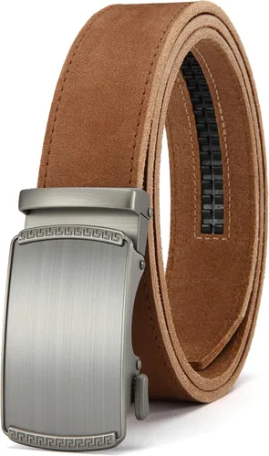 Vista 22 de CHAOREN Cinturón para hombre de cuero con trinquete - Ajuste personalizable, estilo sin esfuerzo (35 mm)