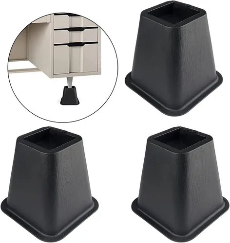 Vista 3 de Elevadores de cama resistentes de 6 pulgadas con base estable, elevadores portátiles para muebles, juego de 4 para sofá, mesa, escritorio