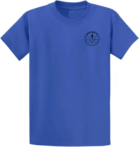 Vista 52 de Koloa Surf - Camisetas de algodón pesado para hombre, tallas grandes y altas Azul acuático/negro buscando diseño de ondas