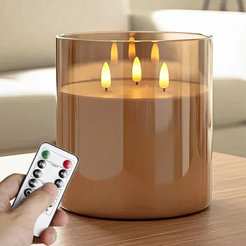 Vista 20 de Velas de té recargables sin llama con temporizador remoto y base de carga, velas LED que funcionan con pilas, velas USB para otoño, boda, Navidad