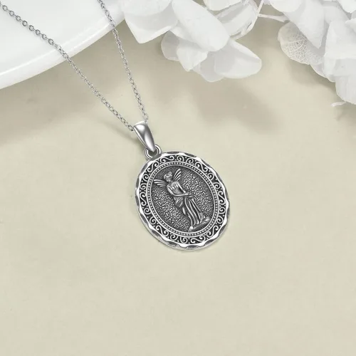 Vista 5 de AXELUNA Greek Goddess Necklace Sterling Silver Artemis Goddess of The Hunting Mythology Jewelry for Women Gifts