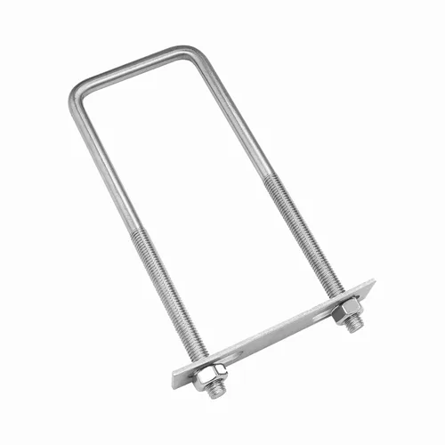Vista 19 de Pernos en U cuadrados de acero inoxidable 304 de 1 "(25 mm) de ancho interior, 3 "(75 mm) de longitud inoxidable M8 con tuercas, placa de marco