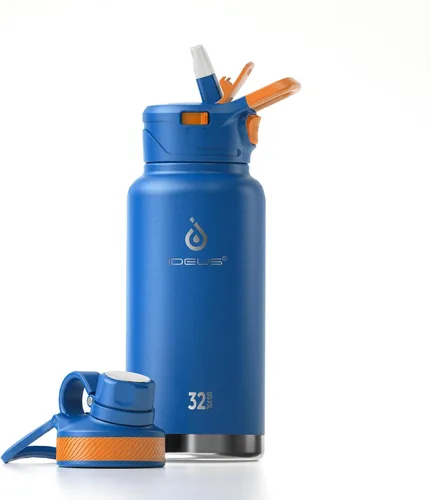 Vista 46 de IDEUS Botella de agua aislada de 12 onzas, botella de agua aislada de acero inoxidable para la escuela, botellas aisladas con pajitas a prueba