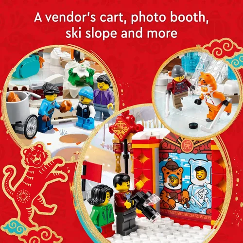 Vista 3 de LEGO Kit de construcción del Festival de Hielo Lunar New Year 80109; juguete de regalo para niños de 8 años en adelante; juego de construcción