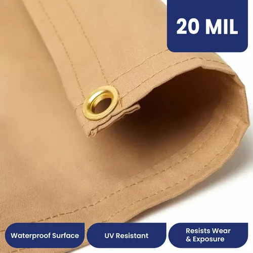 Vista 5 de Tarps Now - Lona de Canvas Impermeable de 5 x 7 pies 20 MIL Grado Comercial, Trabajo Pesado, Resistente al Desgarro, Ojales de Latón