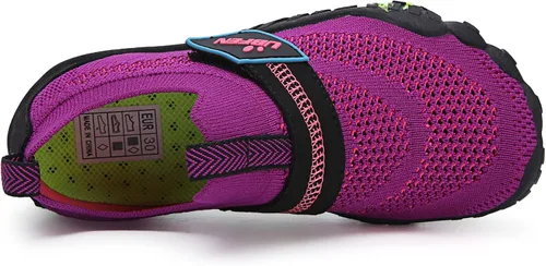 Vista 3 de UBFEN - Zapatos para el agua para niños y niñas zapatos acuáticos y livianos de secado rápido para ir a la playa practicar deportes hacer natación e