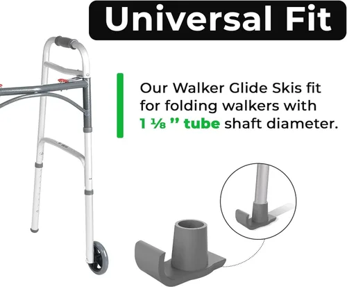 Vista 2 de Healthline Walker Skis Glides para andadores plegables, deslizadores de andador para personas mayores, accesorios esenciales para andadores