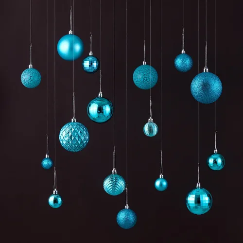 Vista 7 de LANGXUN 36 piezas de esferas de decoración de árbol de Navidad azul ácido, bolas de Navidad, decoración de Navidad 2025, adornos de Navidad