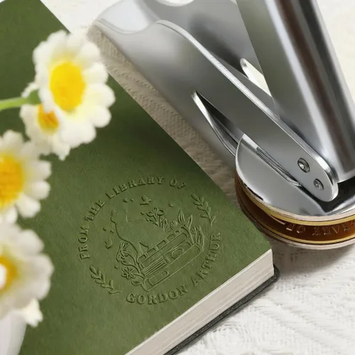 Vista 6 de Personalized Book Embosser Custom Book Embosser from The Library of Stamp Gifts for Book Lovers Wedding