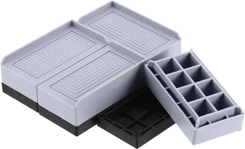 Vista 9 de uxcell Paquete de 4 elevadores rectangulares para cama, 1.6 pulgadas, borde en L, resistentes, ajustables, para cama, sofá, mesa y elevador de sofá