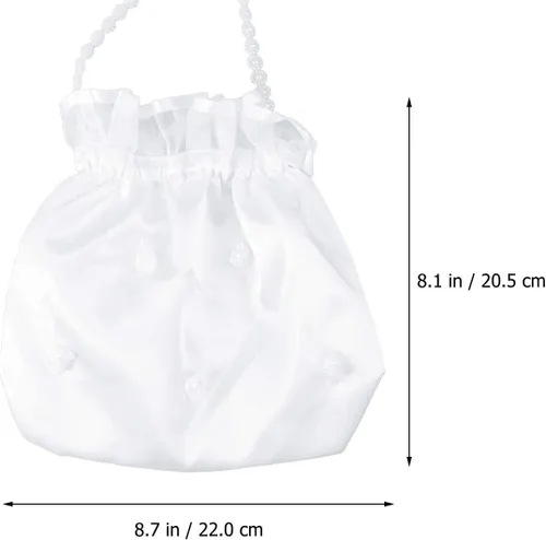 Vista 6 de ULTNICE Bolsa de dinero de satén para novia, boda, bolso de fiesta (blanco), 1, Blanco