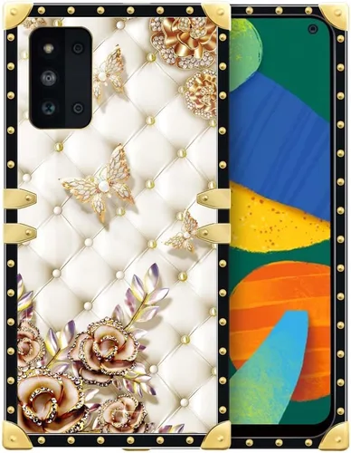 Vista 154 de Funda compatible con Samsung Galaxy A03S 4G, TPU suave de lujo y parte trasera de policarbonato duro para niñas y mujeres, funda protectora a prueba