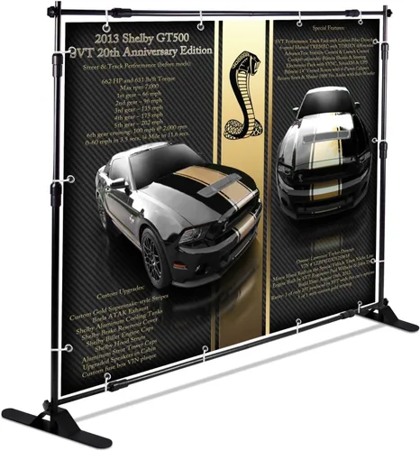 Vista 5 de AkTop Kit de Soporte de Banner Telón de Fondo Resistente de 8x8 pies, Escalón de Fotografía Ajustable y Soporte de Repetición para Fiestas, Fondo