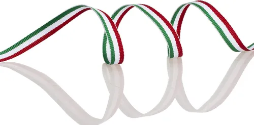 Vista 2 de ATRBB Cinta de grogrén de rayas verde/blanco/rojo, de 50 yardas, 3/8 pulgadas, cinta colorida de poliéster de doble cara para manualidades