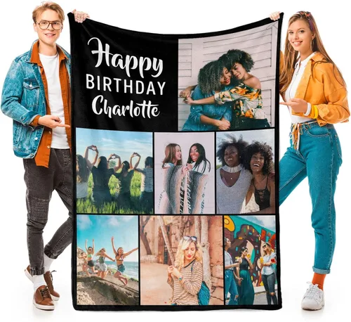 Vista 14 de Printwoo Mantas personalizadas con foto, mantas de fotos personalizadas con mi propia foto, mantas personalizadas con imagen, regalos personalizados