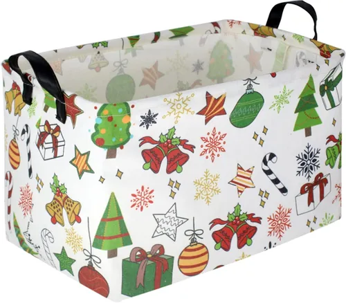 Vista 42 de CLOCOR Cesta de almacenamiento rectangular, cesta de almacenamiento plegable con bonito patrón, caja de almacenamiento de revestimiento impermeable