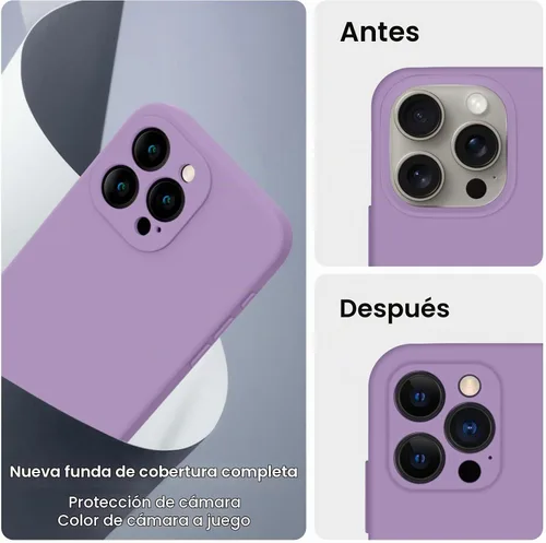 Vista 3 de FireNova Funda diseñada para iPhone 15 Pro, funda de teléfono de silicona mejorada [protección de cámara] con [2 protectores de pantalla], forro