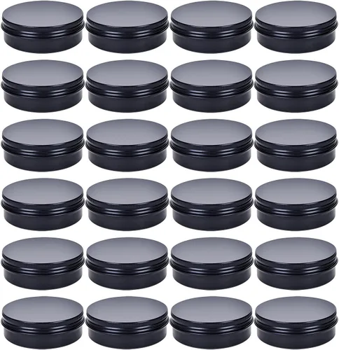Vista 8 de Latas de 4 onzas con tapas, paquete de 12 latas redondas de 4 onzas, latas de aluminio con tapas, recipientes recargables de 4 onzas para bálsamos