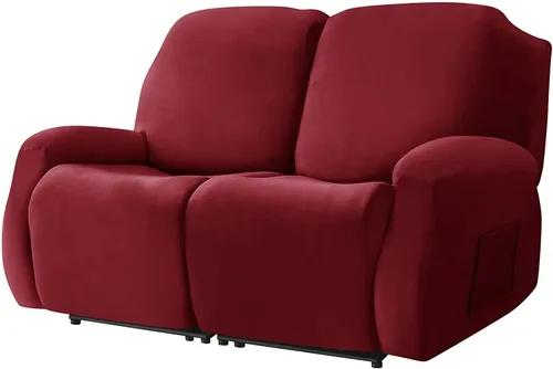 Vista 15 de Funda de terciopelo para sofá reclinable con abertura, funda elástica para sofá reclinable, funda elástica para muebles antideslizantes con parte