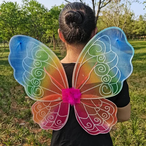 Vista 4 de Danballto Halloween Fairy Wings for Toddler Girls Birthday Party Favor