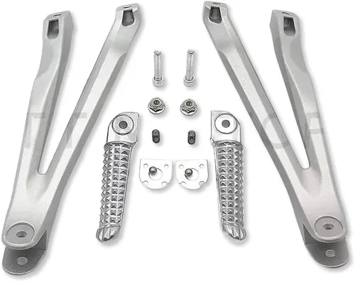 Vista 7 de MT390-005-BK - Soporte de clavijas de pie de pasajero trasero negro plateado compatible con Yzf R1 2004-2008