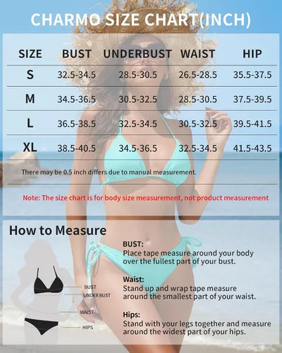 Vista 6 de CharmLeaks - Traje de baño de dos piezas para mujer, bikini, con nudos laterales, color degradado