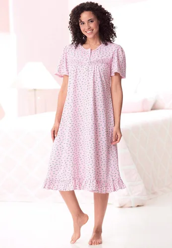 Vista 6 de Dreams & Co. Pijama corto de algodón con estampado floral para mujer, talla grande