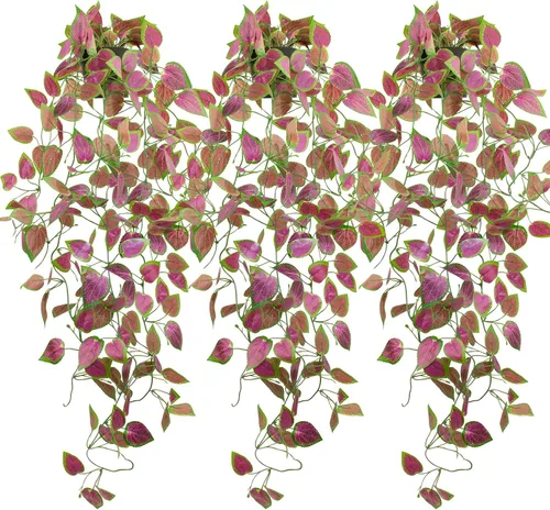 Vista 15 de LOYWREE Plantas Artificiales de 35.4 Pulgadas en Maceta Negra Plantas Colgantes Falsas Realistas en Maceta con Hiedra Artificial y Pothos - Ideal