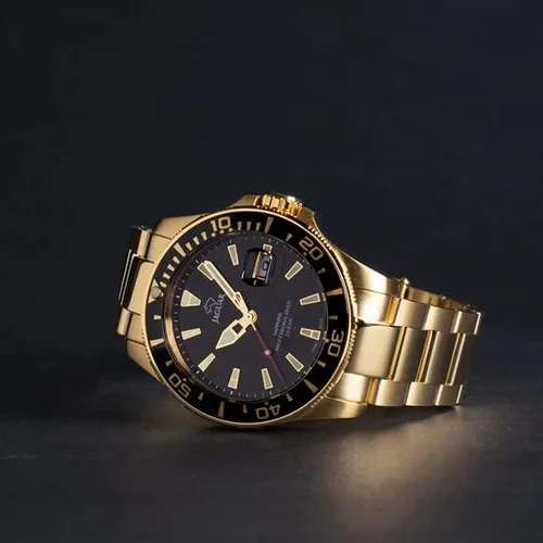 Vista 2 de Reloj analógico de cuarzo para hombre con pulsera de acero inoxidable J8773, Oro, Reloj de cuarzo