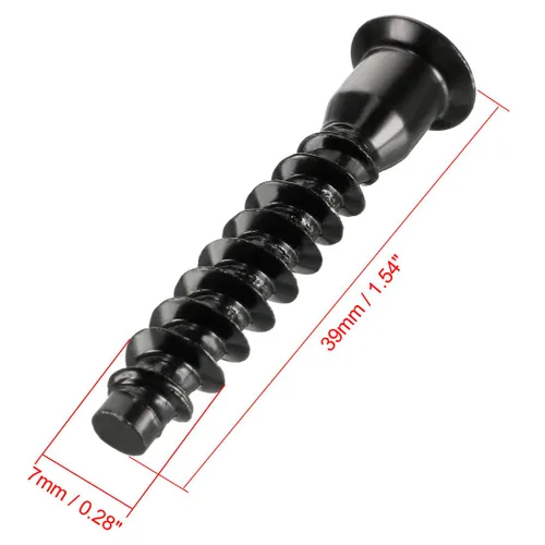 Vista 3 de uxcell Tornillo de confirmación de muebles 0.276x1.535 in Tornillos de madera hexagonal con recubrimiento en polvo 20pcs