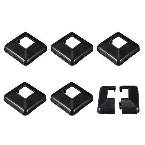 Vista 8 de uxcell Falda para poste, 4 piezas de 1.614 x 1.614 in/1.61 x 1.61 pulgadas, estilo dividido, cubierta de base de poste para valla, escalera