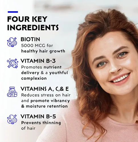 Vista 3 de Elon Matrix 5000 - Multivitamínico completo, vitaminas para el crecimiento de la piel, el cabello y las uñas, vitaminas saludables