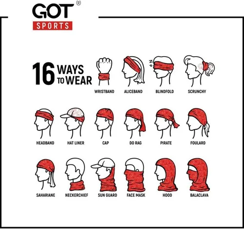 Vista 3 de GOT Sports Bandana de tubo - Polaina para el cuello para mujeres y hombres, máscara facial, envoltura para el cuello, bufanda para la cabeza