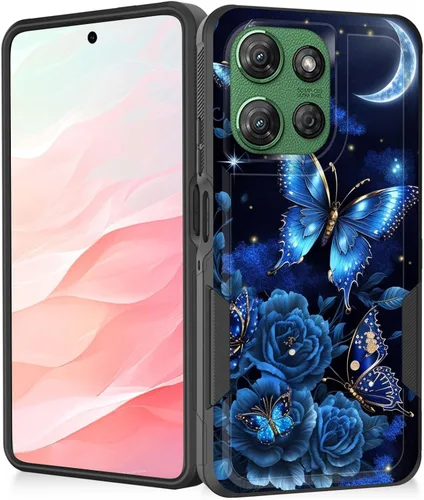 Vista 112 de Funda para Moto G Play 4G 2024, resistente de doble capa híbrida de policarbonato duro, goma suave, a prueba de golpes, funda protectora resistente