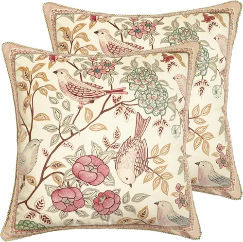 Vista 60 de patdrea Funda de almohada de terciopelo francés de diseño, 18 x 18 pulgadas Aviario