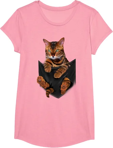 Vista 96 de Camiseta de bolsillo con estampado de tigre y gato Negro