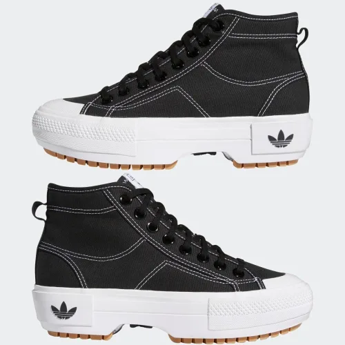 Vista 8 de adidas Nizza Trek - Tenis para mujer, color negro, talla 7, Negroblancogoma