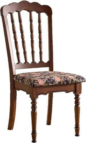 Vista 12 de Wooden Dining Chairs Set of 4 Upholstered Kitchen Chair with Slatted Backrest, Classic Armless Dining Chair for Restaurants/Kitchens(Fabric Cushion